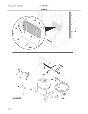 04 - SYSTEM Diagram and Parts List for FGVH2177TF0  Frigidaire Freezer