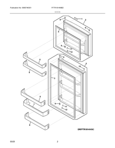 Door Diagram and Parts List for FFTR1814WBD  Frigidaire Refrigerator