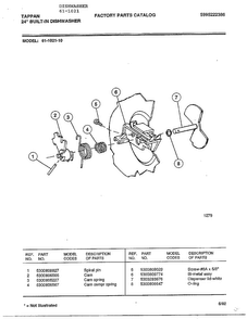 24" Built-in Dishwasher Page 2 Diagram and Parts List for 61-1021  Tappan Dishwasher
