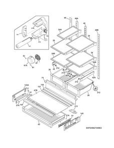 Shelves Diagram and Parts List for FGHB2735NF3  Frigidaire Refrigerator