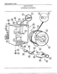 Electric Dryer Page 2 Diagram and Parts List for 7208A  Frigidaire Dryer