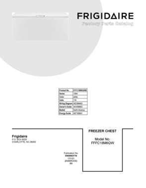 01 - Cover Sheet Diagram and Parts List for FFFC18M6QWB  Frigidaire Freezer