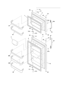 Doors Diagram and Parts List for FFHT2126LB5  Frigidaire Refrigerator
