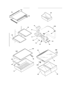 Shelves Diagram and Parts List for LGUI2149LP2  Frigidaire Refrigerator