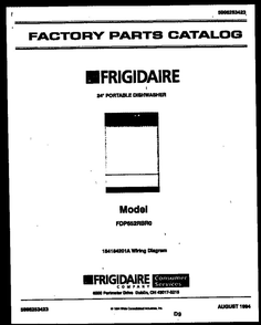 Cover Sheet Diagram and Parts List for FDP652RBR0  Frigidaire Dishwasher
