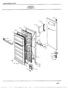 Freezer Diagram and Parts List for 46857-7A  Frigidaire Freezer
