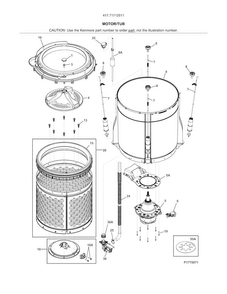 Motor/tub Diagram and Parts List for 41771712511  Kenmore Washer Dryer Combo