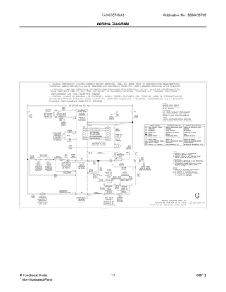 Wiring Diagram Diagram and Parts List for FASG7074NA5  Frigidaire Dryer
