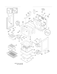 Body Diagram and Parts List for CFEF3020LWF  Frigidaire Range