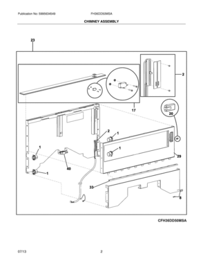 Part Location Diagram of 5304487442 Frigidaire TRIM Assembly