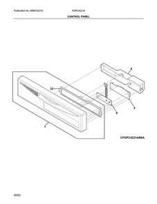 Part Location Diagram of 5304525216 Frigidaire CONTROL PANEL