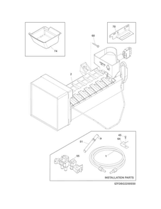 Ice Maker Diagram and Parts List for FDBG2250SS0  Frigidaire Refrigerator