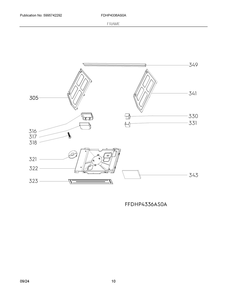 Frame Diagram and Parts List for FDHP4336AS0A  Frigidaire Dishwasher