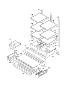 Shelves Diagram and Parts List for MSBH30V7LS4  Uni Refrigerator