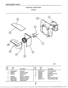 Room Air Conditioner Page 4 Diagram and Parts List for 5164004  Frigidaire Air Conditioner