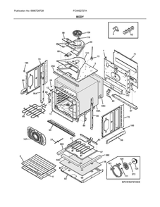 Body Diagram and Parts List for FCWS2727ABD  Frigidaire Wall Oven