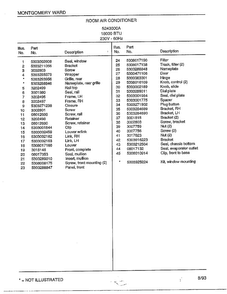 Room Air Conditioner Page 2 Diagram and Parts List for 5243000A  Frigidaire Air Conditioner