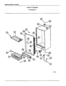 Upright Freezer Page 3 Diagram and Parts List for 49269A  Frigidaire Freezer