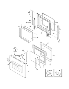 Doors Diagram and Parts List for FFET2725LSB  Frigidaire Wall Oven