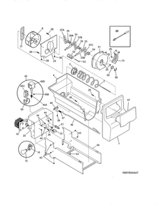 Ice Container Diagram and Parts List for FFHS2622MSU  Frigidaire Refrigerator