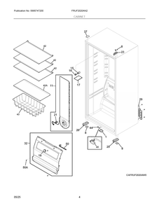 Cabinet Diagram and Parts List for FRUF2020AN2  Frigidaire Freezer