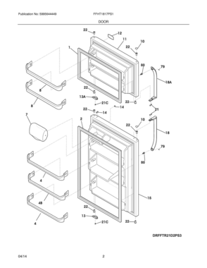 03 - DOORS Diagram and Parts List for FFHT1817PS1  Frigidaire Refrigerator