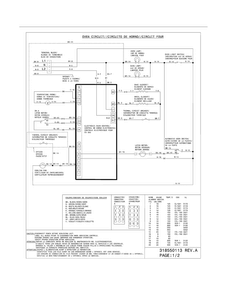 Wiring Diagram Diagram and Parts List for FFED3025LSD  Frigidaire Range