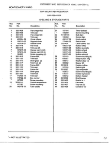 Shelving And Storage Parts Page 2 Diagram and Parts List for 19844A  Frigidaire Refrigerator