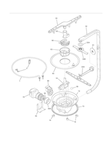 Motor & Pump Diagram and Parts List for FGBD2431NW0A  Frigidaire Dishwasher