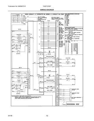 Wiring Diagram Diagram and Parts List for FGET2765PBE  Frigidaire Wall Oven