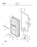 DOOR Diagram and Parts List for FFU20FC4CW0  Frigidaire Freezer