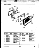 DOOR PARTS Diagram and Parts List for 37-1039-00-03  Tappan Range