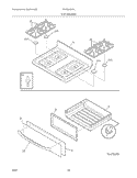 TOP / DRAWER Diagram and Parts List for FGF368GMA  Frigidaire Range