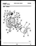 CABINET AND COMPONENT PARTS Diagram and Parts List for DET250K1W  Kelvinator Dryer