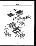 SHELVES AND SUPPORTS Diagram and Parts List for RT17F5DX4B  Gibson Refrigerator