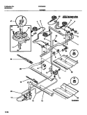 BURNER Diagram and Parts List for FGF352SBWA  Frigidaire Range