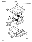 TOP / DRAWER Diagram and Parts List for FEF368CCTF  Frigidaire Range