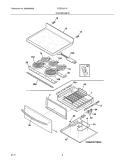 TOP/DRAWER Diagram and Parts List for FGEF3077KWD  Frigidaire Range