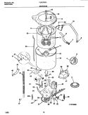 MOTOR / TUB Diagram and Parts List for FLSE72GCT1  Frigidaire Washer Dryer Combo