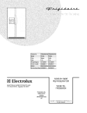 COVER Diagram and Parts List for FRS26W2AW8  Frigidaire Refrigerator