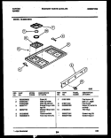COOKTOP PARTS Diagram and Parts List for 30-3852-00-01  Tappan Range