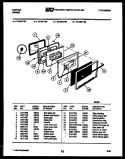 LOWER OVEN DOOR PARTS Diagram and Parts List for 72-3977-00-08  Tappan Range