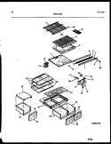 SHELVES AND SUPPORTS Diagram and Parts List for RT176NCD0  Frigidaire Refrigerator
