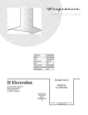 COVER Diagram and Parts List for PL36WC40EC  Frigidaire Range Hood