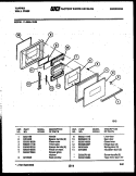 DOOR PARTS Diagram and Parts List for 11-5969-00-03  Tappan Wall Oven