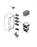 SHELVES Diagram and Parts List for RS192GCH3  Frigidaire Refrigerator