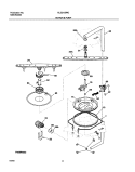 MOTOR & PUMP Diagram and Parts List for GLD2150RCB0  Frigidaire Dishwasher