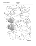 SHELVES Diagram and Parts List for FRS6L9EESS1  Frigidaire Refrigerator