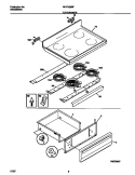 TOP / DRAWER Diagram and Parts List for MEF356BFWB  Frigidaire Range
