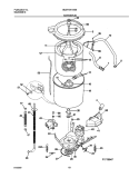 WSHR MTR, HOST Diagram and Parts List for GLET1041AS0  Frigidaire Washer Dryer Combo